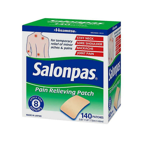 Miếng Dán Giảm Đau Salonpas Pain Relieving Patch Nhật Hộp 140 Miếng