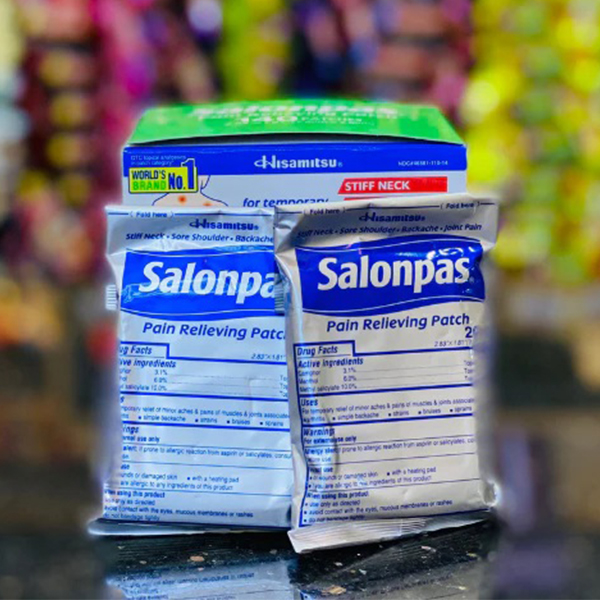 Miếng Dán Giảm Đau Salonpas Pain Relieving Patch Nhật Hộp 140 Miếng